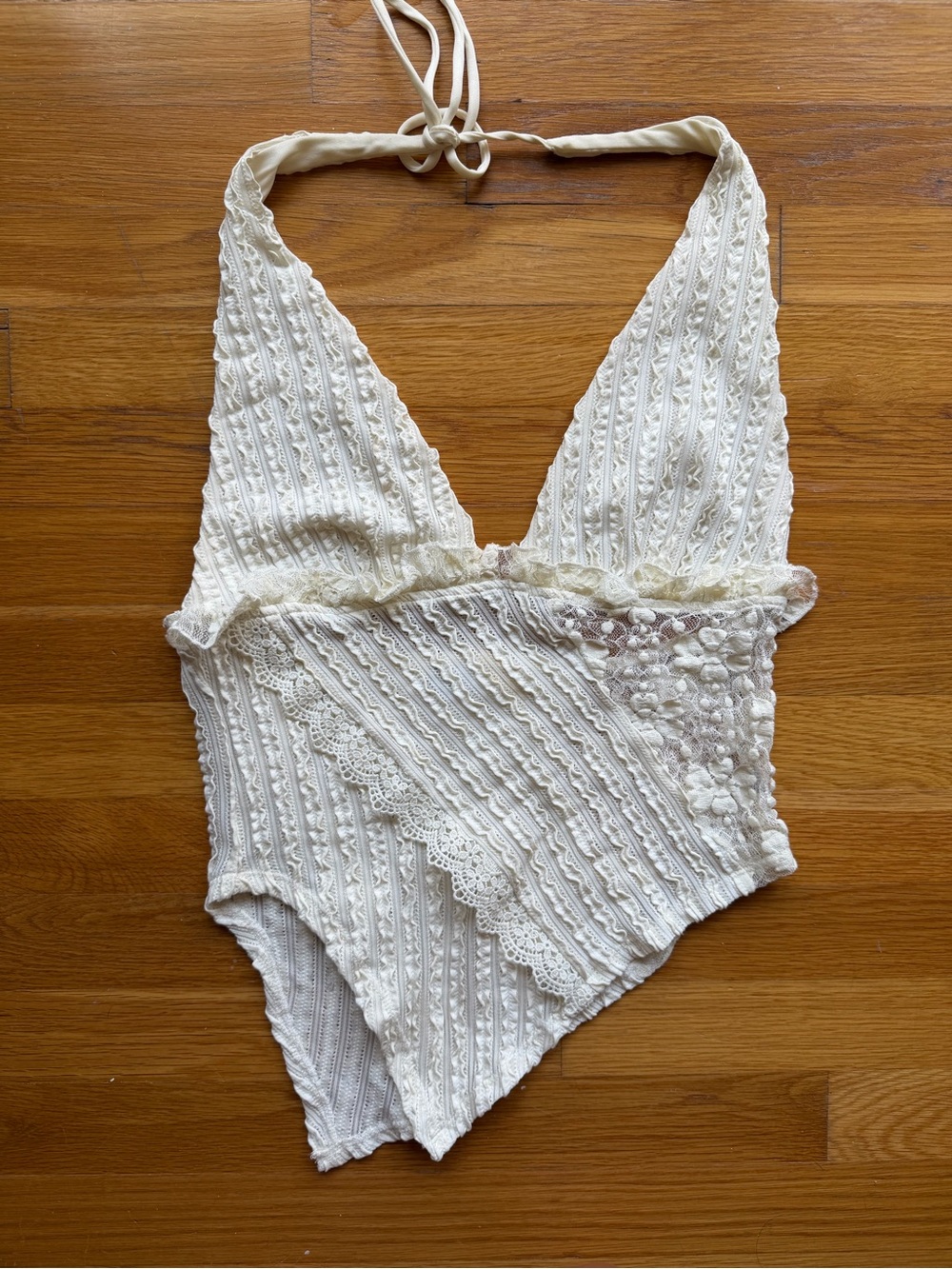 West of Melrose White Lace Halter Tank Top - Size M